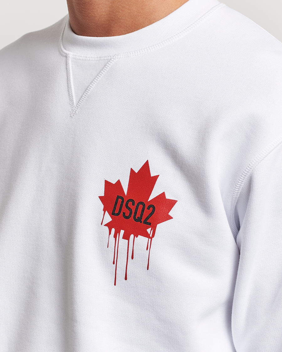Herren | Pullover | Dsquared2 | Small Leaf Sweatshirt White