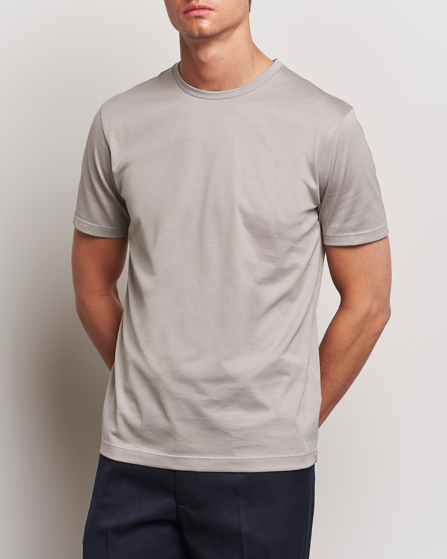 Herren | Kleidung | Sunspel | Crew Neck Cotton Tee Mid Grey