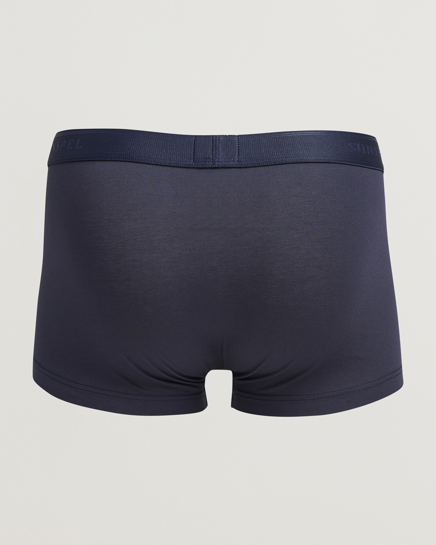 Herren | Neue Produktbilder | Sunspel | 3-Pack Cotton Stretch Trunk Navy