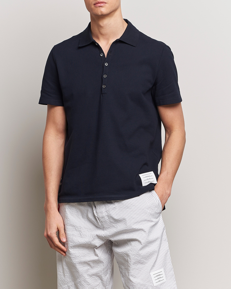 Herr | Pikéer | Thom Browne | Relaxed Fit Short Sleeve Polo Navy