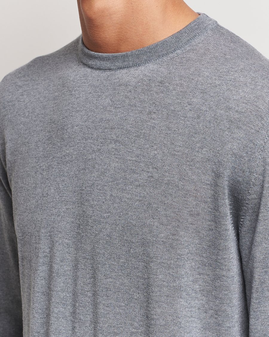 Herren | Pullover | Canali | Merino Wool Crew Neck Light Grey