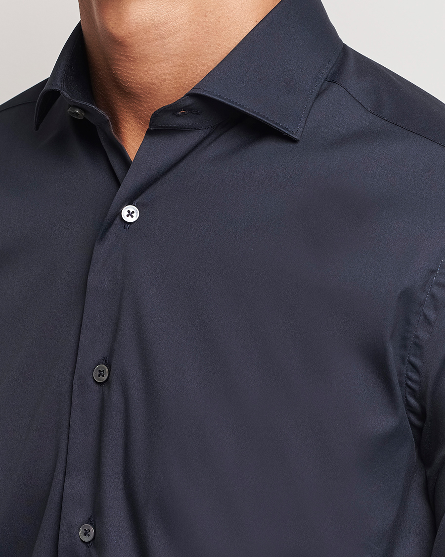 Herren | Hemden | Canali | Slim Fit Cotton/Stretch Shirt Navy