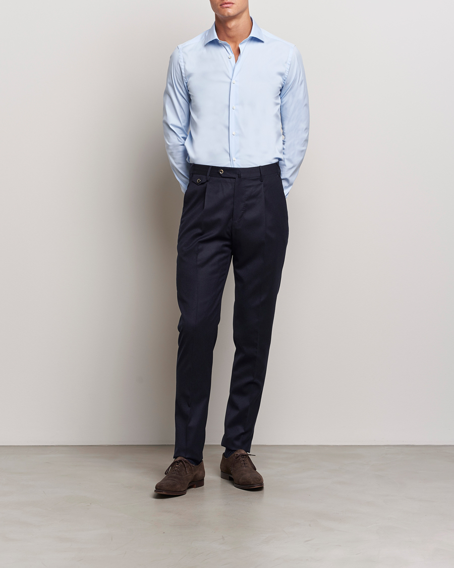 Herren | Hemden | Canali | Slim Fit Cotton/Stretch Shirt Light Blue