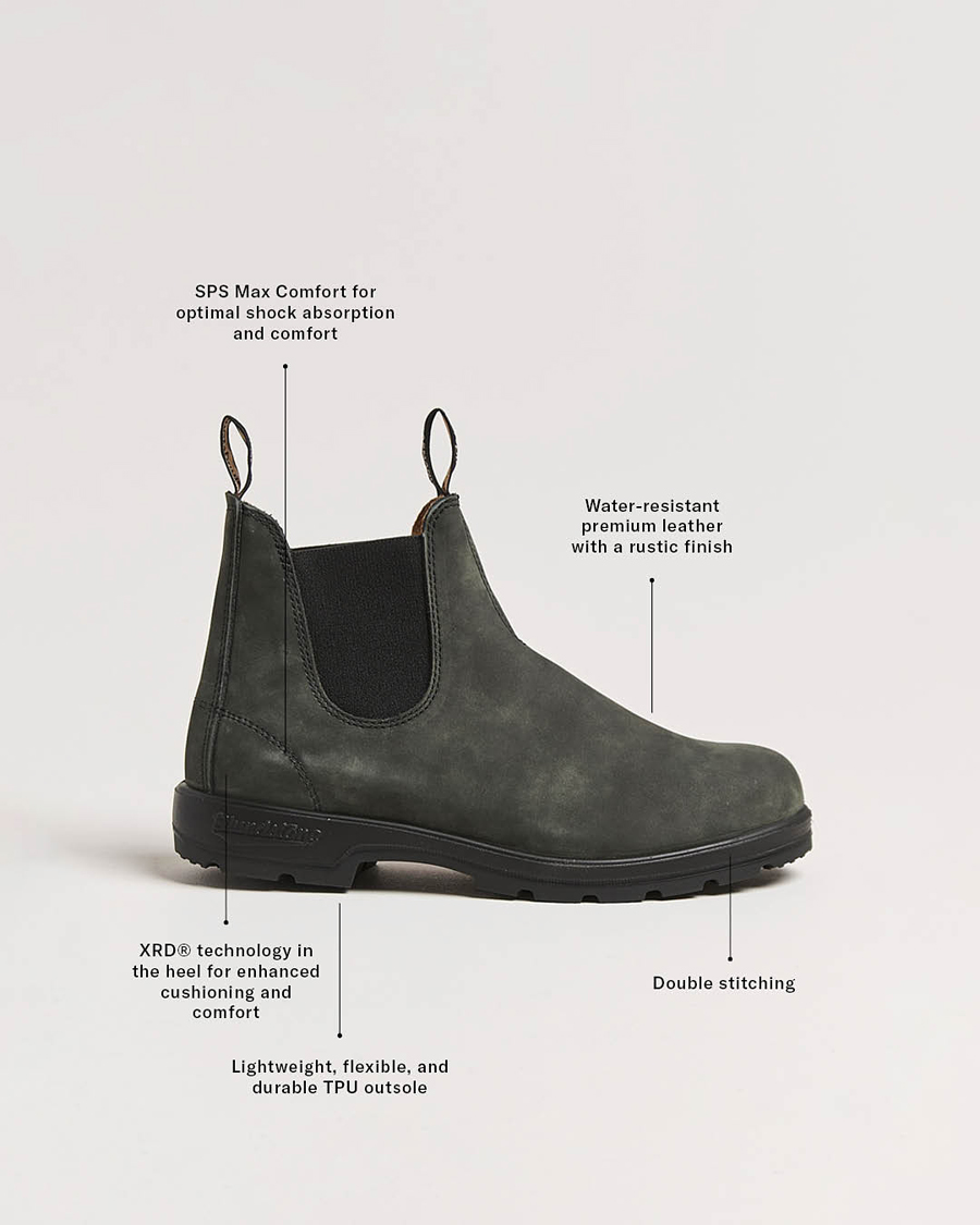 Herren | Boots | Blundstone | 587 Original Leather Chelsea Boot Rustic Black