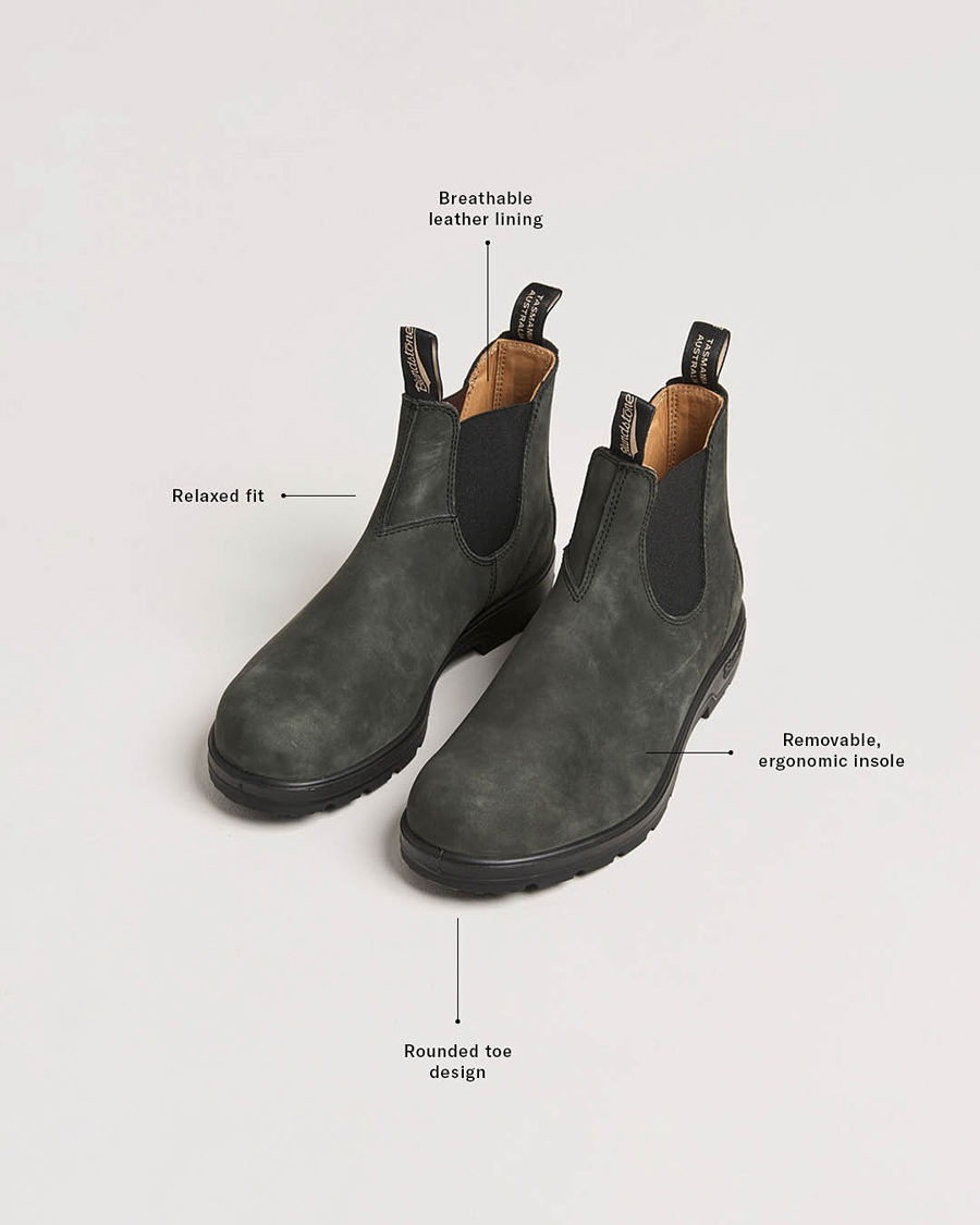Herren | Boots | Blundstone | 587 Original Leather Chelsea Boot Rustic Black