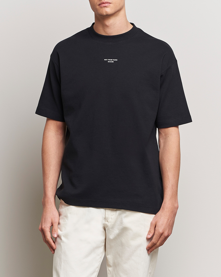 Men | Black t-shirts | Drôle de Monsieur | Classic Slogan T-Shirt Black