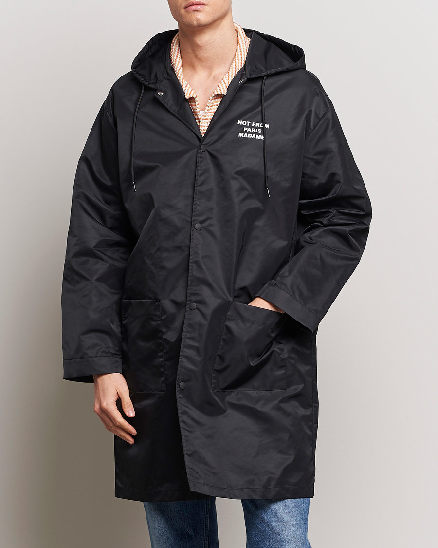 Herren | Jacken | Drôle de Monsieur | La Parka Slogan Coat Black