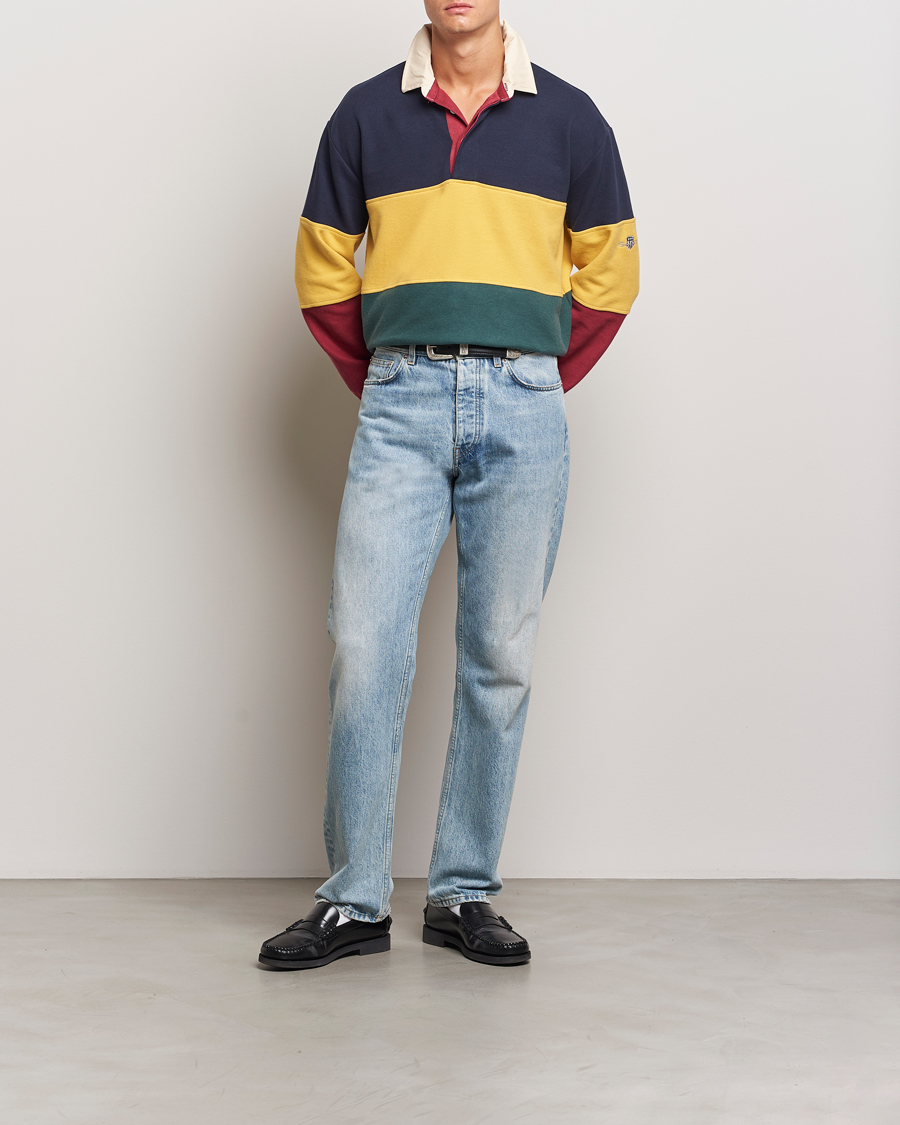 Herren | Pullover | GANT | Sweat Color Block Heavy Rugger Evening Blue