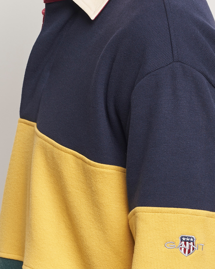 Herren | Pullover | GANT | Sweat Color Block Heavy Rugger Evening Blue