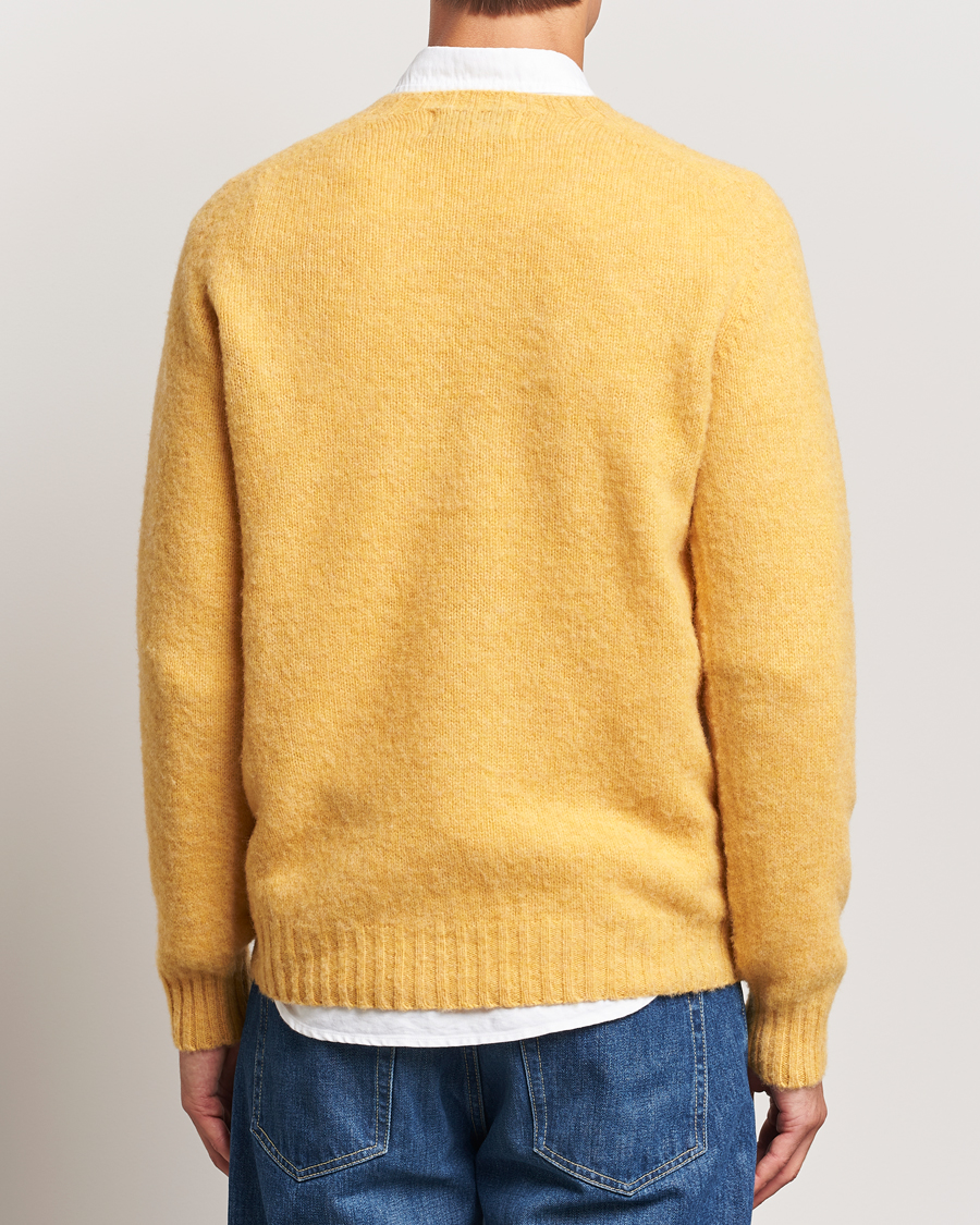 Herren | Pullover | Harley Of Scotland | Brushed Supersoft Lambswool Crewneck Marzipan