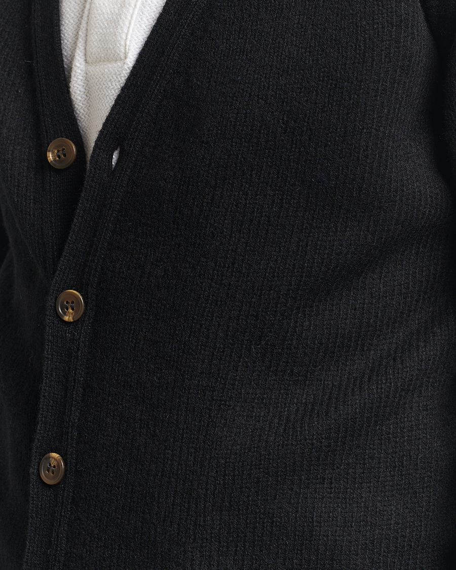 Herren | Pullover | Harley Of Scotland | Supersoft Lambswool Cardigan Black