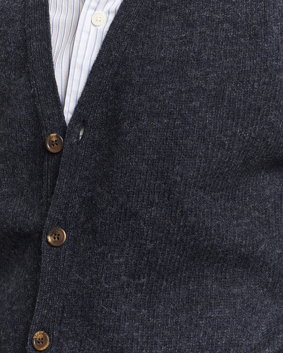 Herren | Pullover | Harley Of Scotland | Supersoft Lambswool Cardigan Charcoal