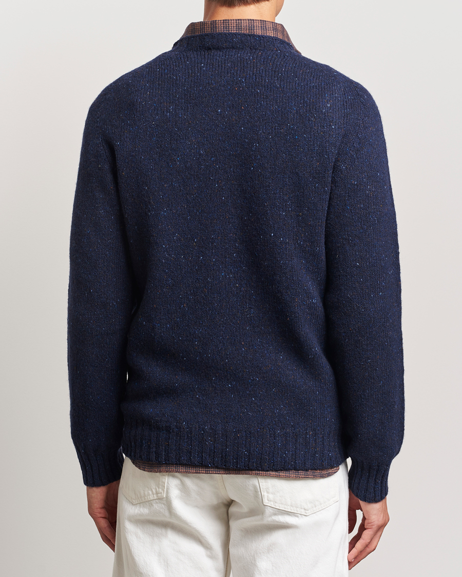 Herren | Pullover | Harley Of Scotland | Donegal Wool Crewneck Jura Blue