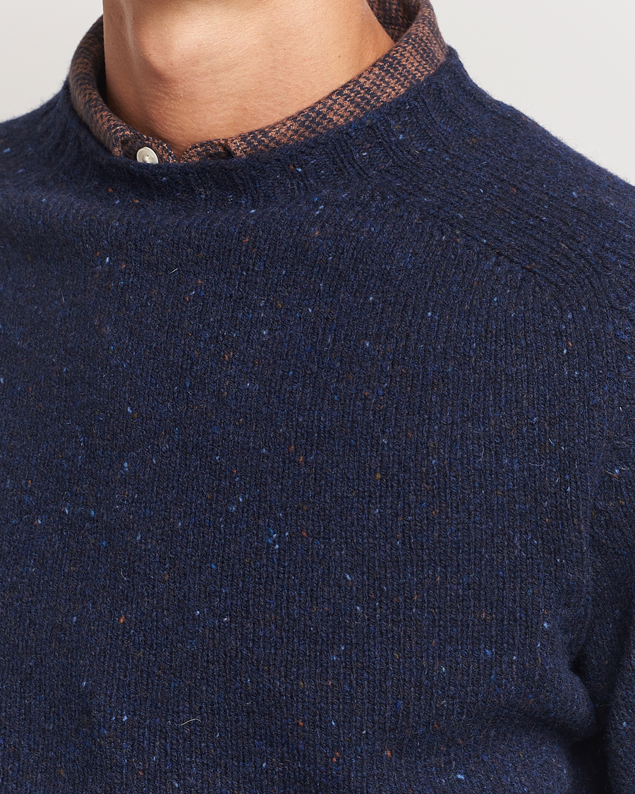 Herren | Pullover | Harley Of Scotland | Donegal Wool Crewneck Jura Blue