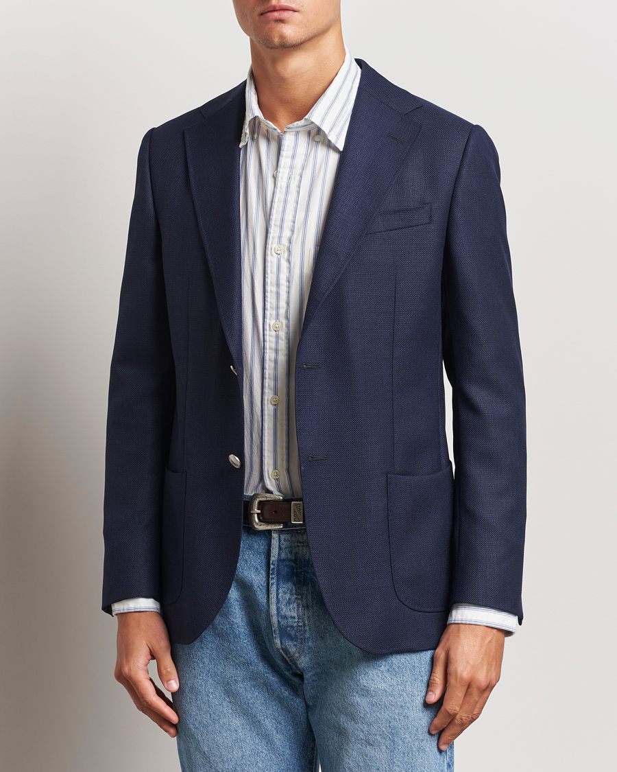 Herren | Sakkos | Morris Heritage | Wool Hopsack Club Blazer Navy