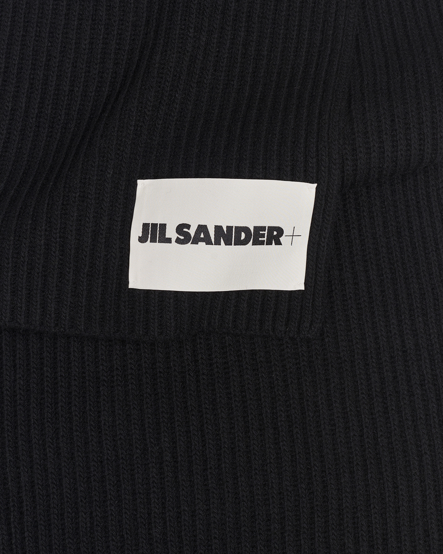 Herren | Jil Sander Merino Wool Rib Scarf Black | Jil Sander | Merino Wool Rib Scarf Black