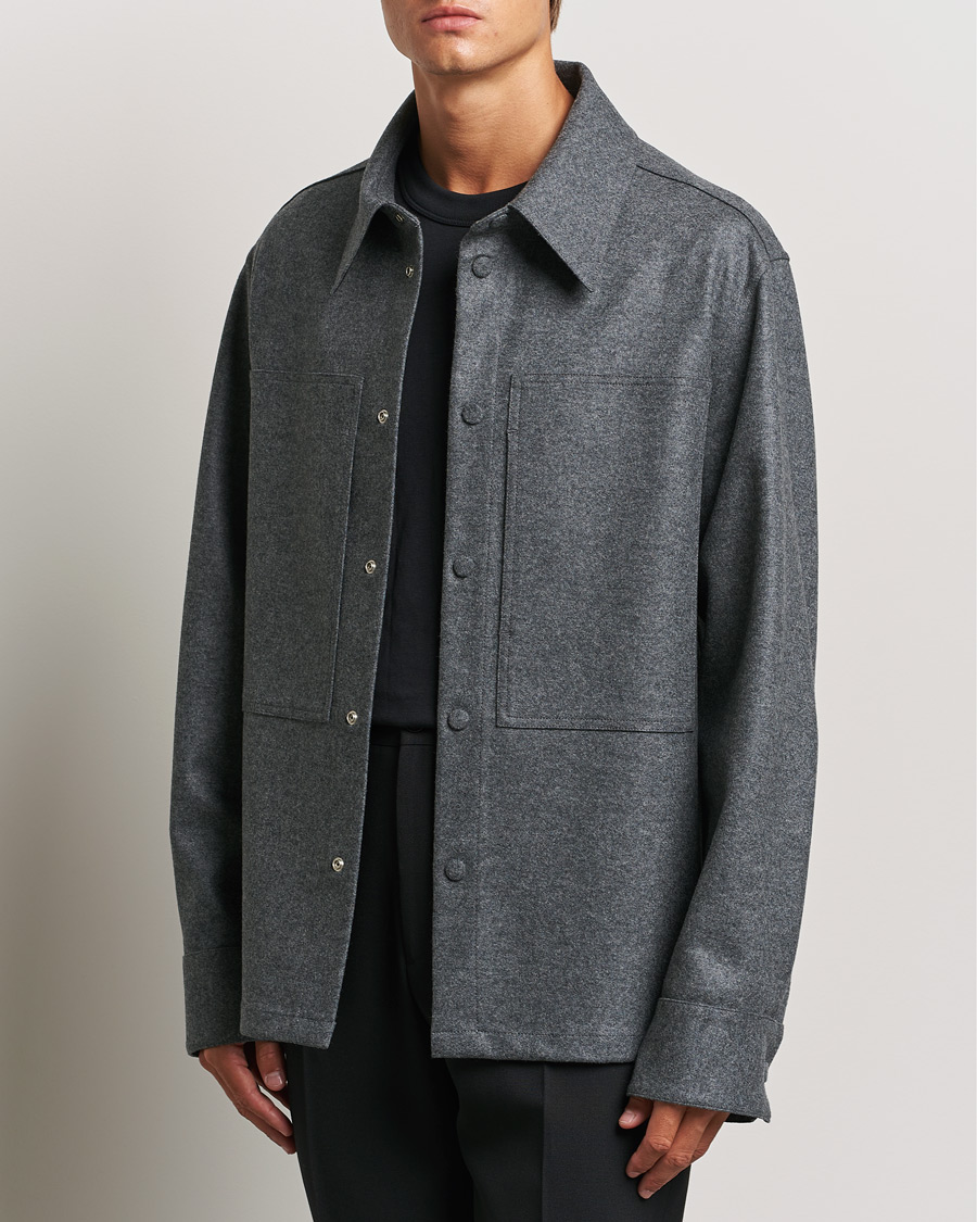 Herren | Hemden | Jil Sander | Wool Flannel Overshirt Grey Melange