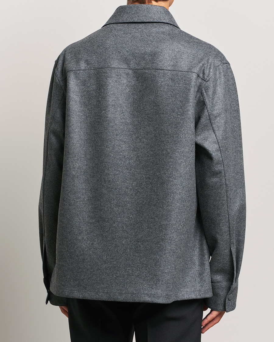 Herren | Hemden | Jil Sander | Wool Flannel Overshirt Grey Melange