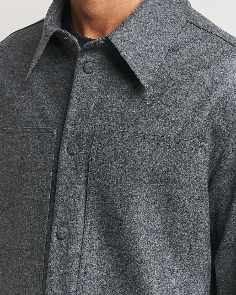 Herren | Hemden | Jil Sander | Wool Flannel Overshirt Grey Melange