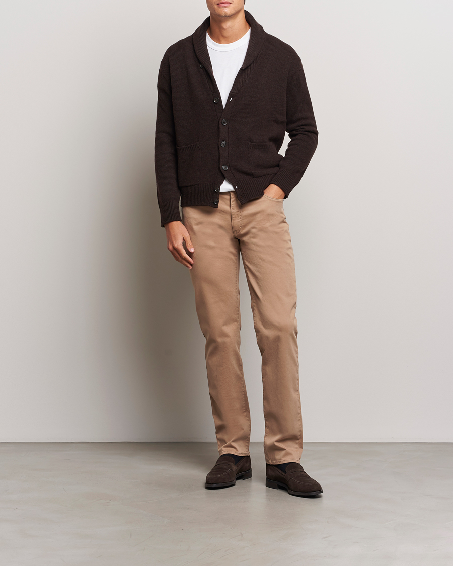 Herren | Hosen | Brax | Cadiz Cotton Satin 5-Pocket Pants Beige