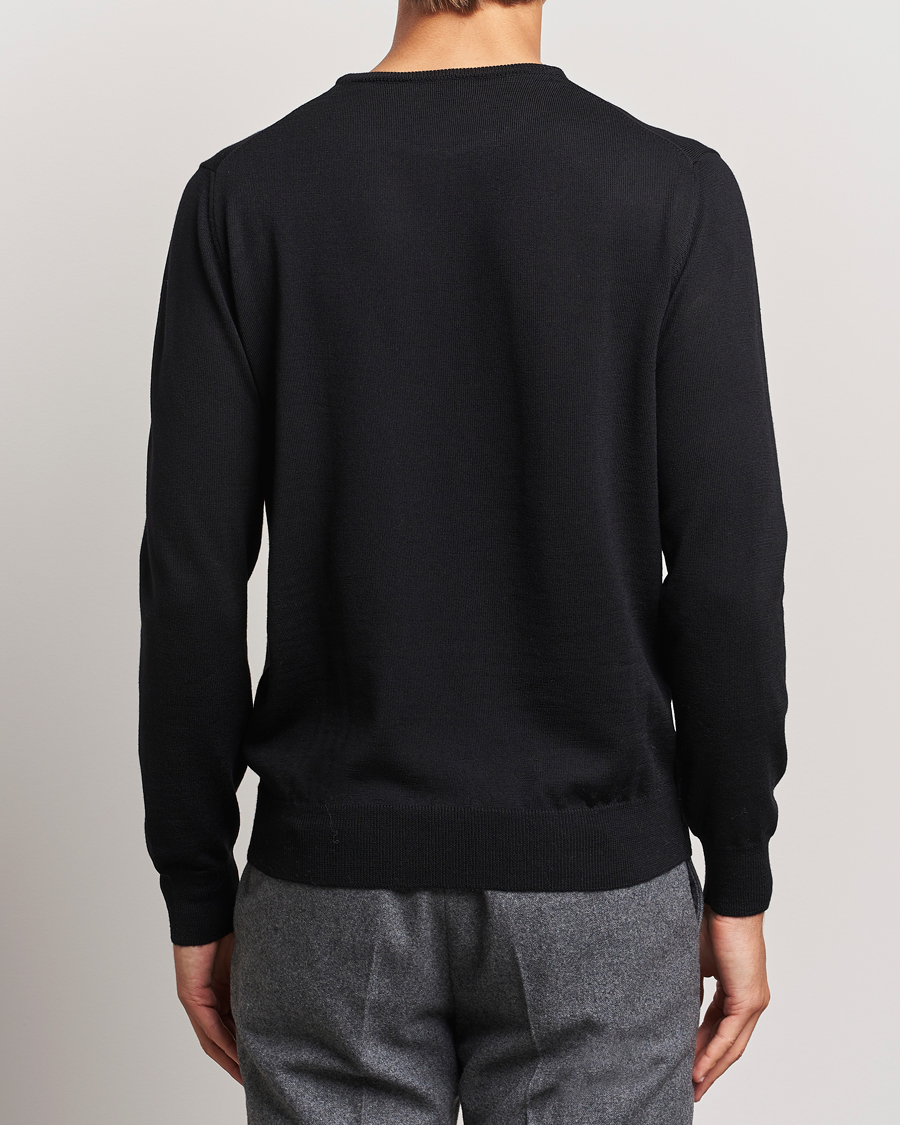 Herren | Pullover | Morgano | Extra Fine Merino Wool Crewneck Black