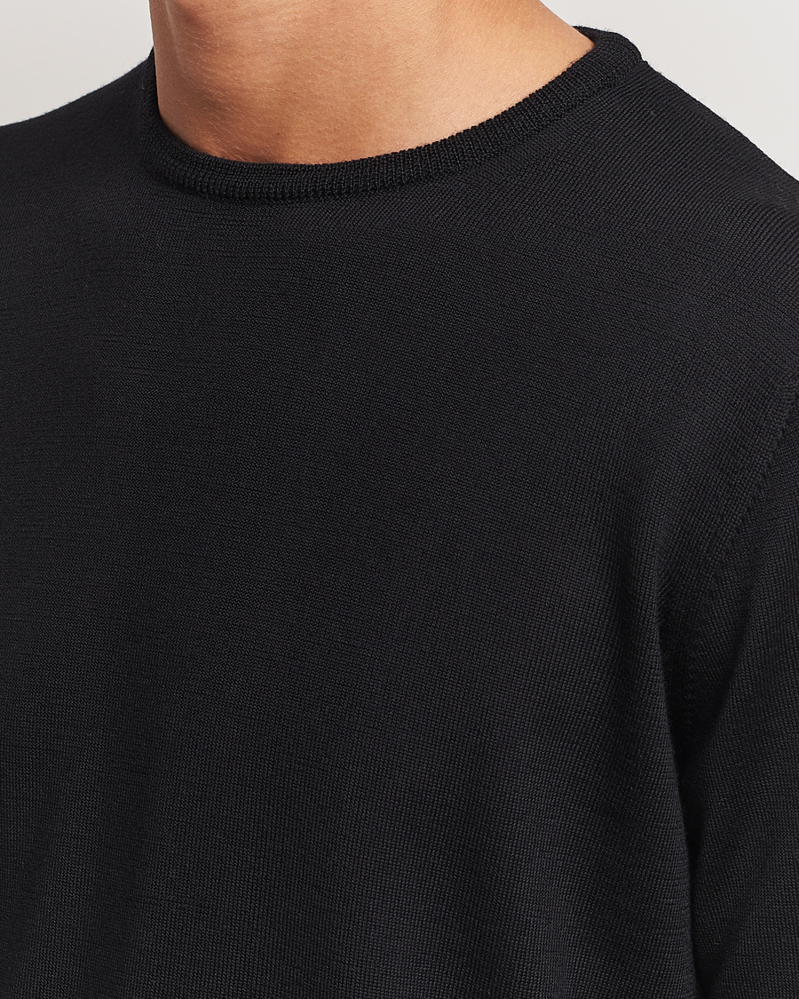Herren | Pullover | Morgano | Extra Fine Merino Wool Crewneck Black