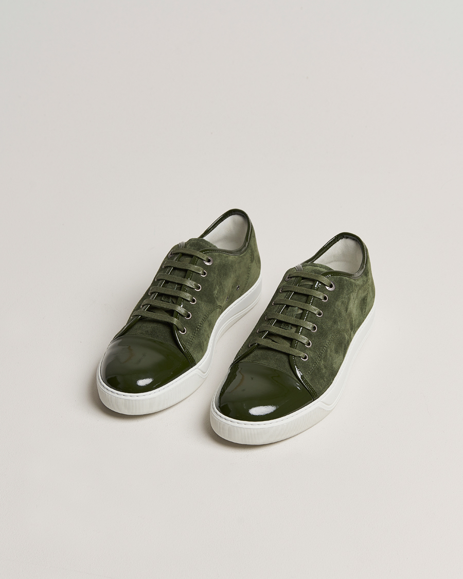 Herre | Sko | Lanvin | Patent Cap Toe Sneaker Olive