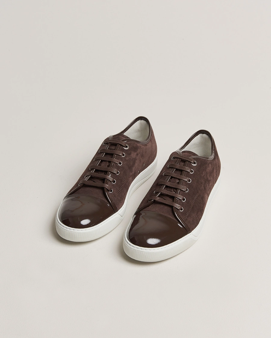 Herren | Wildlederschuhe | Lanvin | Patent Cap Toe Sneaker Dark Brown