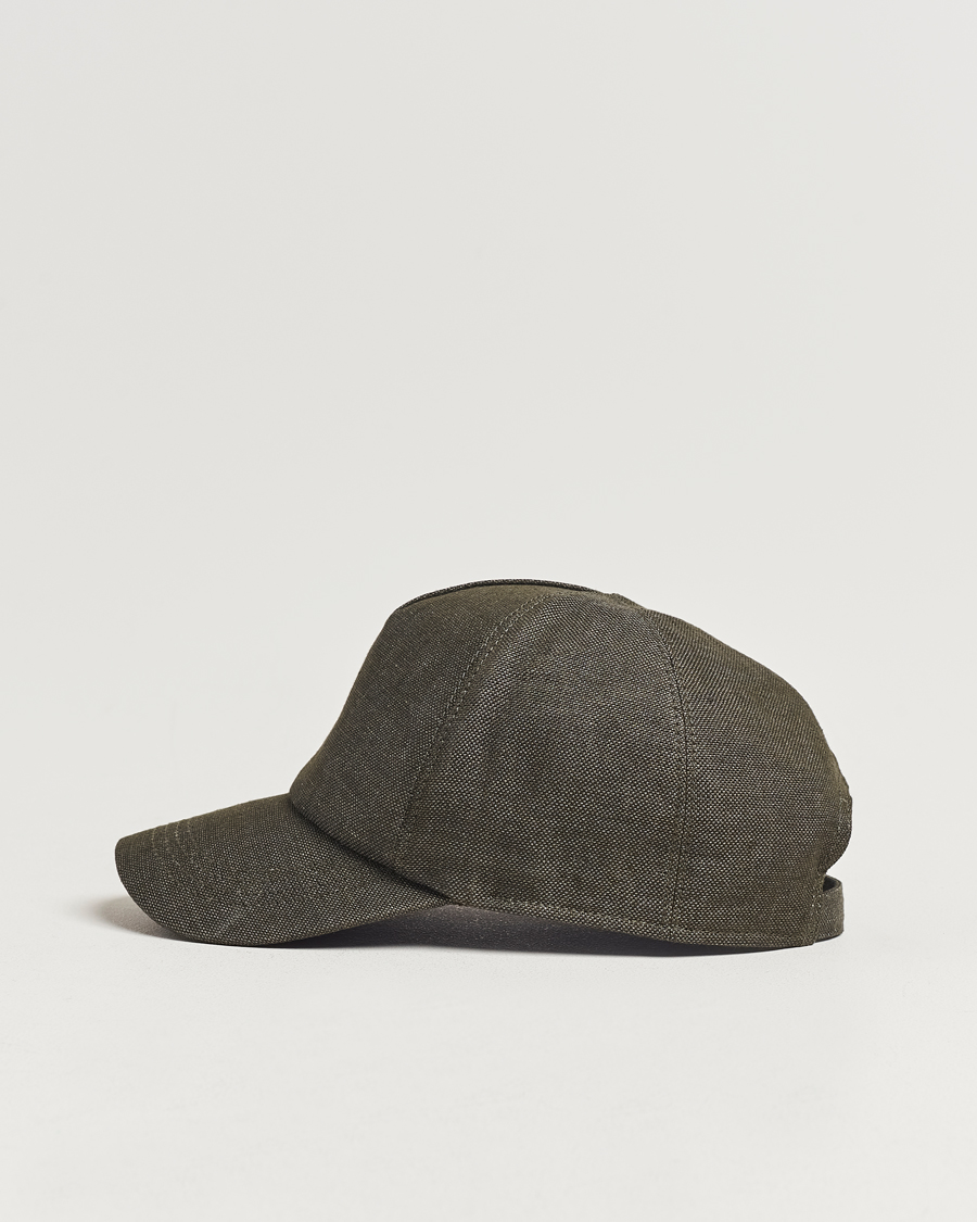 Herren | Hüte & Mützen | Wigéns | Baseball Linen Cap Dark Olive