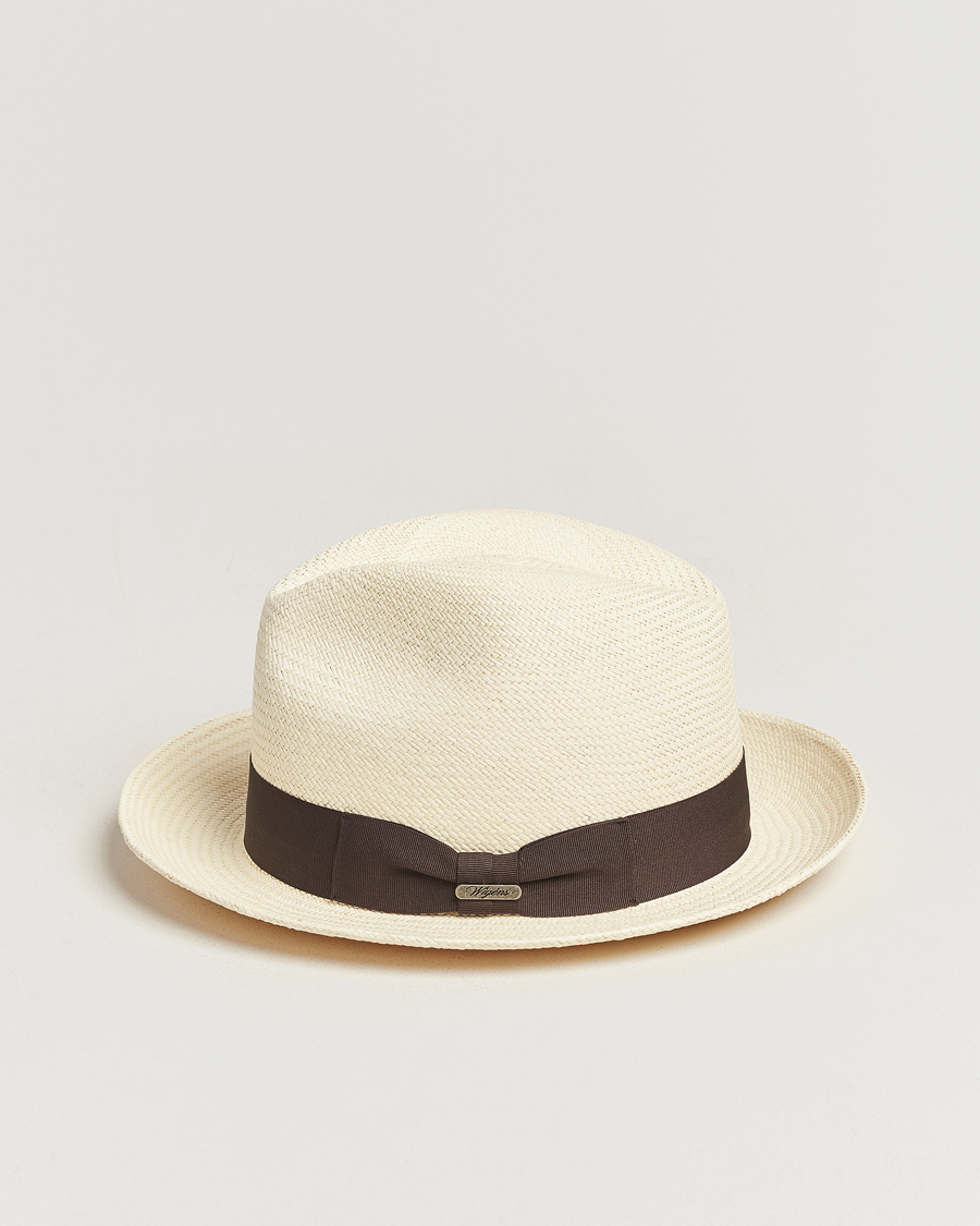 Herren | Hüte & Mützen | Wigéns | Trilby Panama Hat White/Dark Brown
