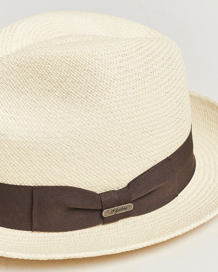 Herren | Hüte & Mützen | Wigéns | Trilby Panama Hat White/Dark Brown