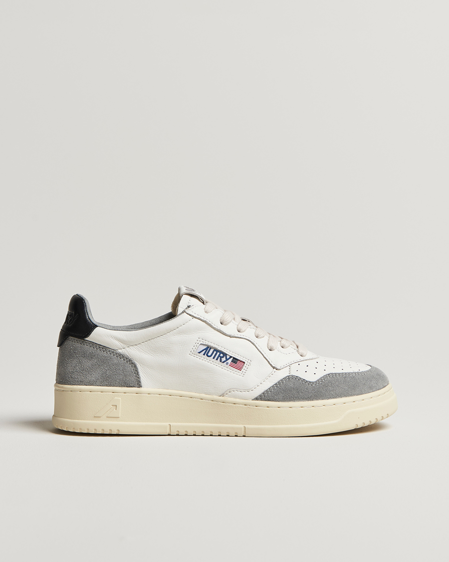 Herren | Autry Medalist Low Goat Leather/Suede Sneaker Grey/Black | Autry | Medalist Low Goat Leather/Suede Sneaker Grey/Black