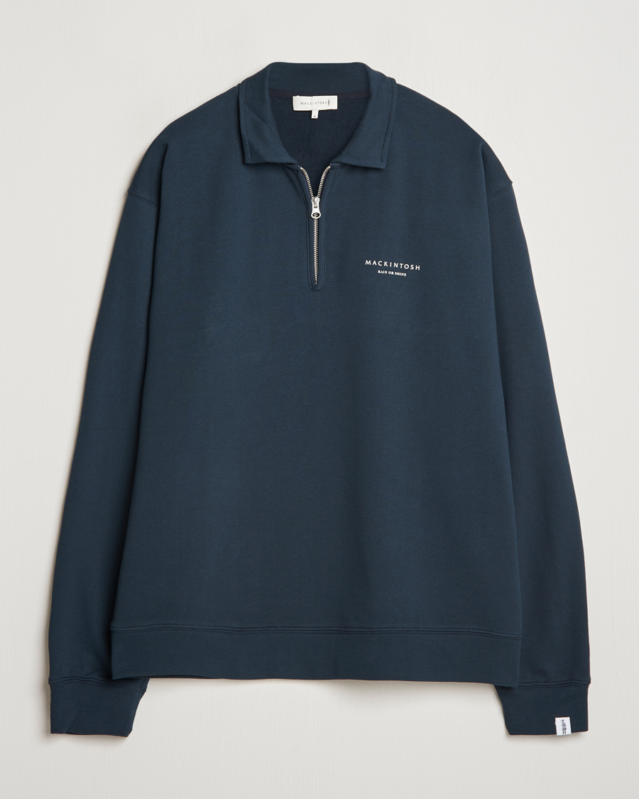 Herren | Pullover | Mackintosh | Rain Shine Zip Sweatshirt Navy