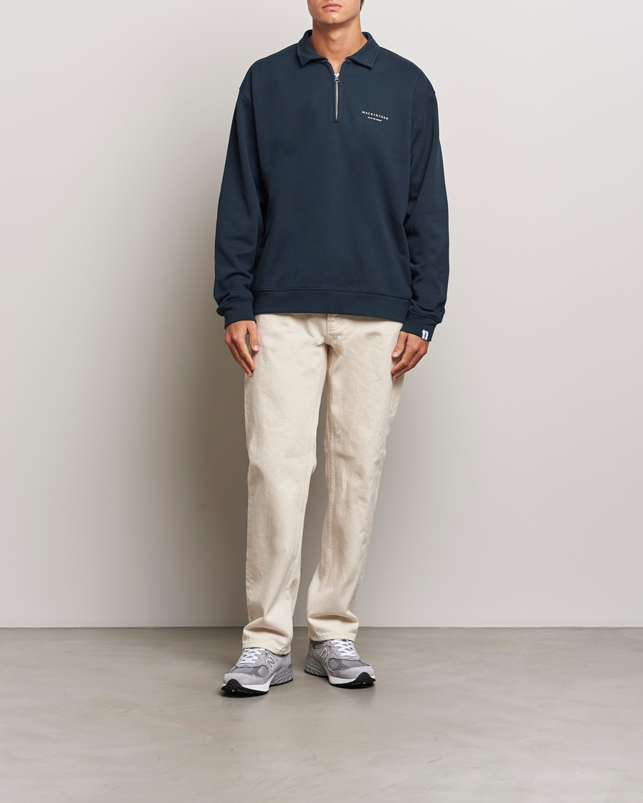 Herren | Pullover | Mackintosh | Rain Shine Zip Sweatshirt Navy