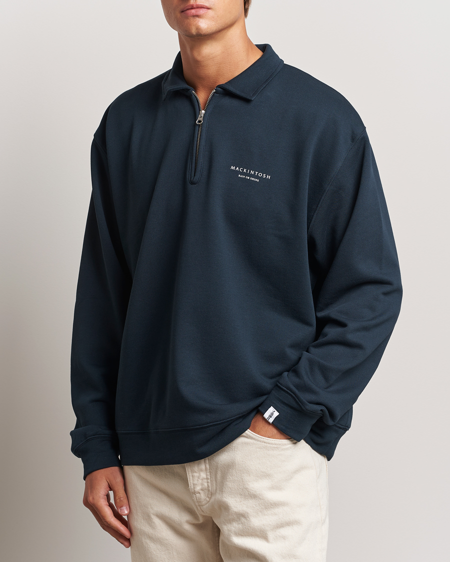 Herren | Pullover | Mackintosh | Rain Shine Zip Sweatshirt Navy