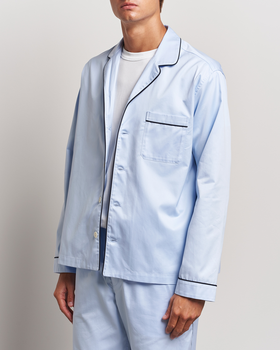 Herren | Schlafanzüge & Bademäntel | Tekla | Sateen Pyjama Shirt Bellhop Blue