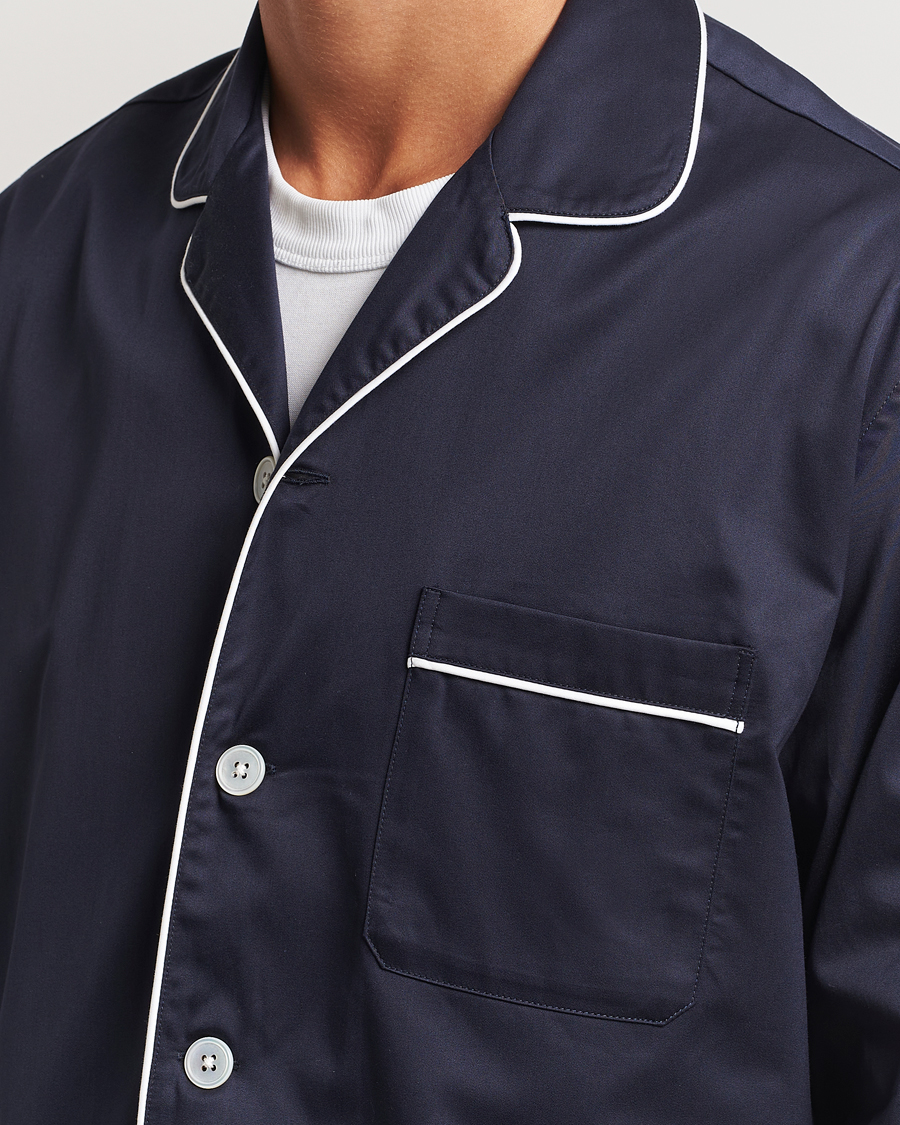 Herren | Schlafanzüge & Bademäntel | Tekla | Sateen Pyjama Shirt Chelsea Navy