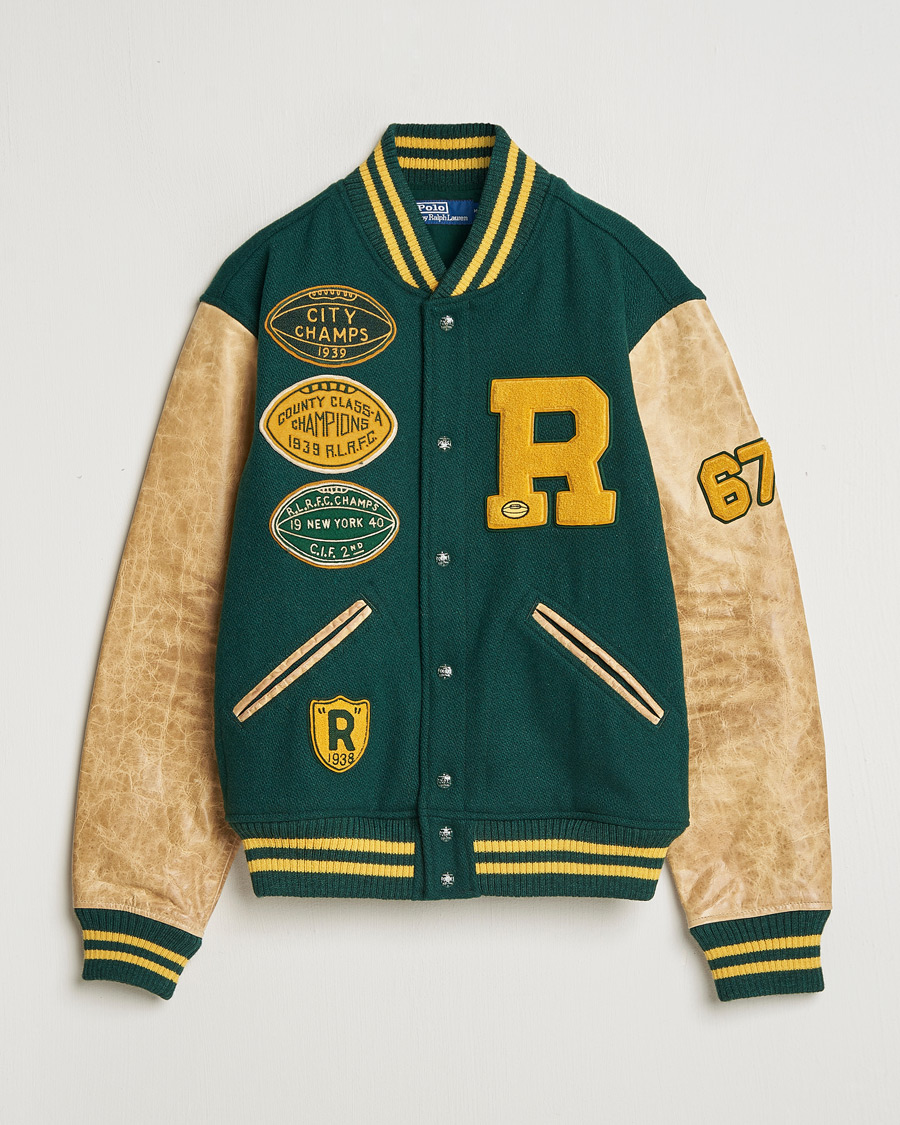 Herren | Jacken | Polo Ralph Lauren | Varsity Leather Bomber Moss Agate