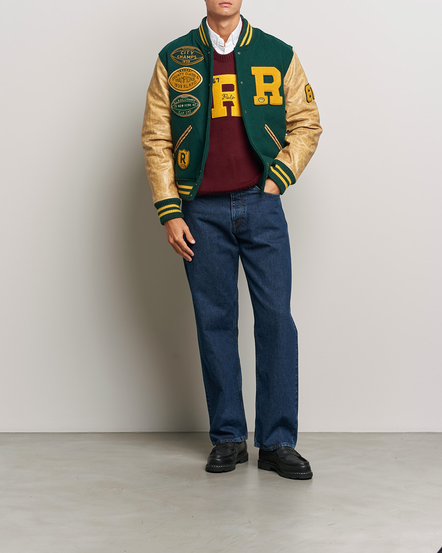 Herren | Jacken | Polo Ralph Lauren | Varsity Leather Bomber Moss Agate