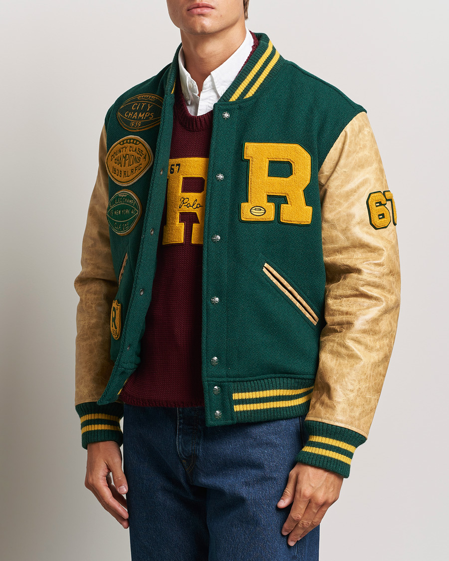 Herren | Jacken | Polo Ralph Lauren | Varsity Leather Bomber Moss Agate