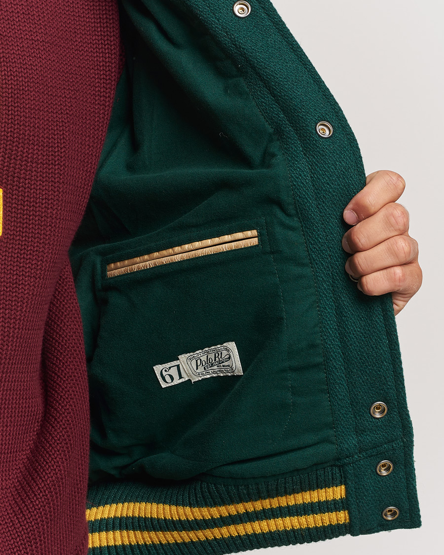 Herren | Jacken | Polo Ralph Lauren | Varsity Leather Bomber Moss Agate