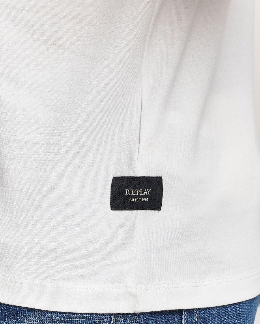 Herren | T-Shirts | Replay | Tonal Logo Crew Neck T-Shirt Off White