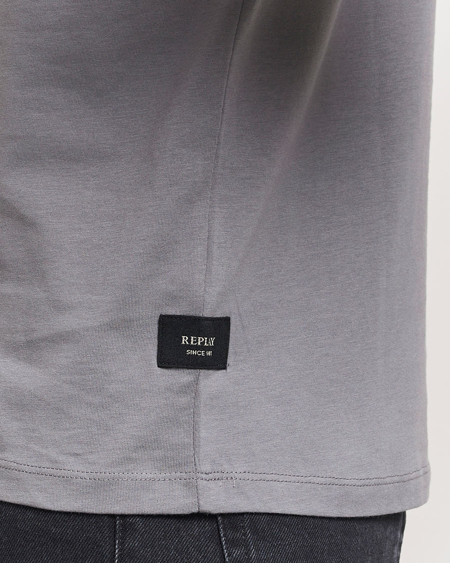 Herren | T-Shirts | Replay | Tonal Logo Crew Neck T-Shirt Dark Grey