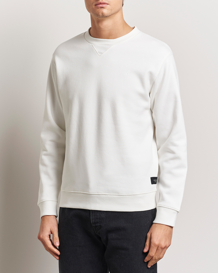 Herren | Pullover | Replay | Tonal Logo Crew Neck Sweatshirt Off White