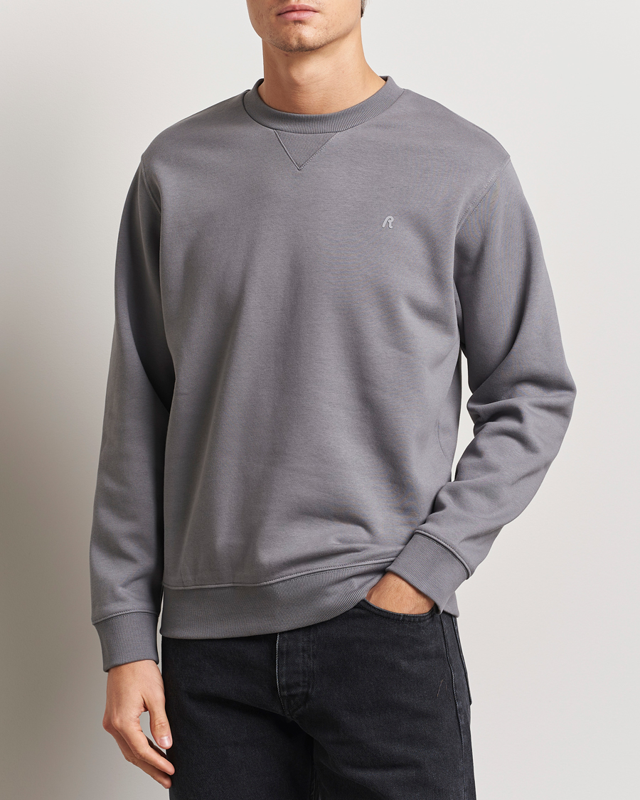 Herren | Pullover | Replay | Tonal Logo Crew Neck Sweatshirt Dark Grey