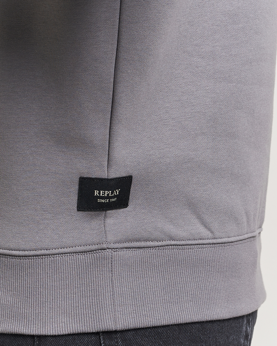 Herren | Pullover | Replay | Tonal Logo Crew Neck Sweatshirt Dark Grey