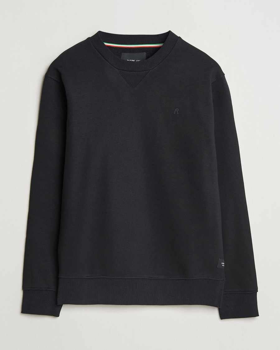 Herren | Pullover | Replay | Tonal Logo Crew Neck Sweatshirt Black