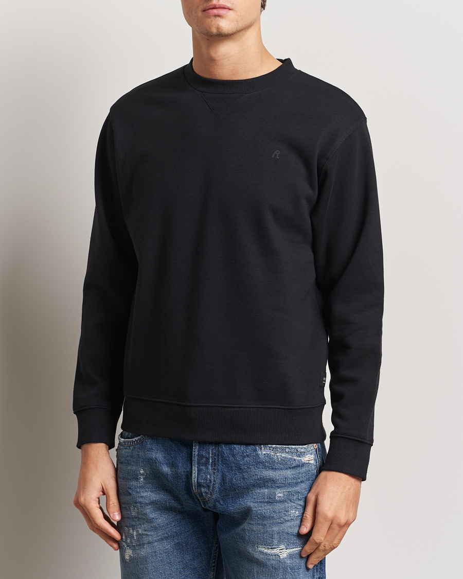 Herren | Pullover | Replay | Tonal Logo Crew Neck Sweatshirt Black