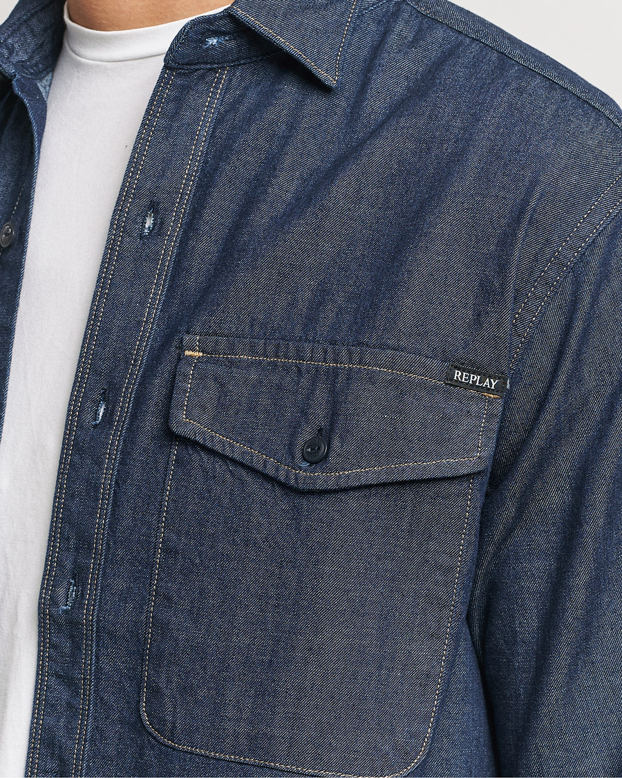 Herren | Hemden | Replay | Denim Shirt Dark Blue