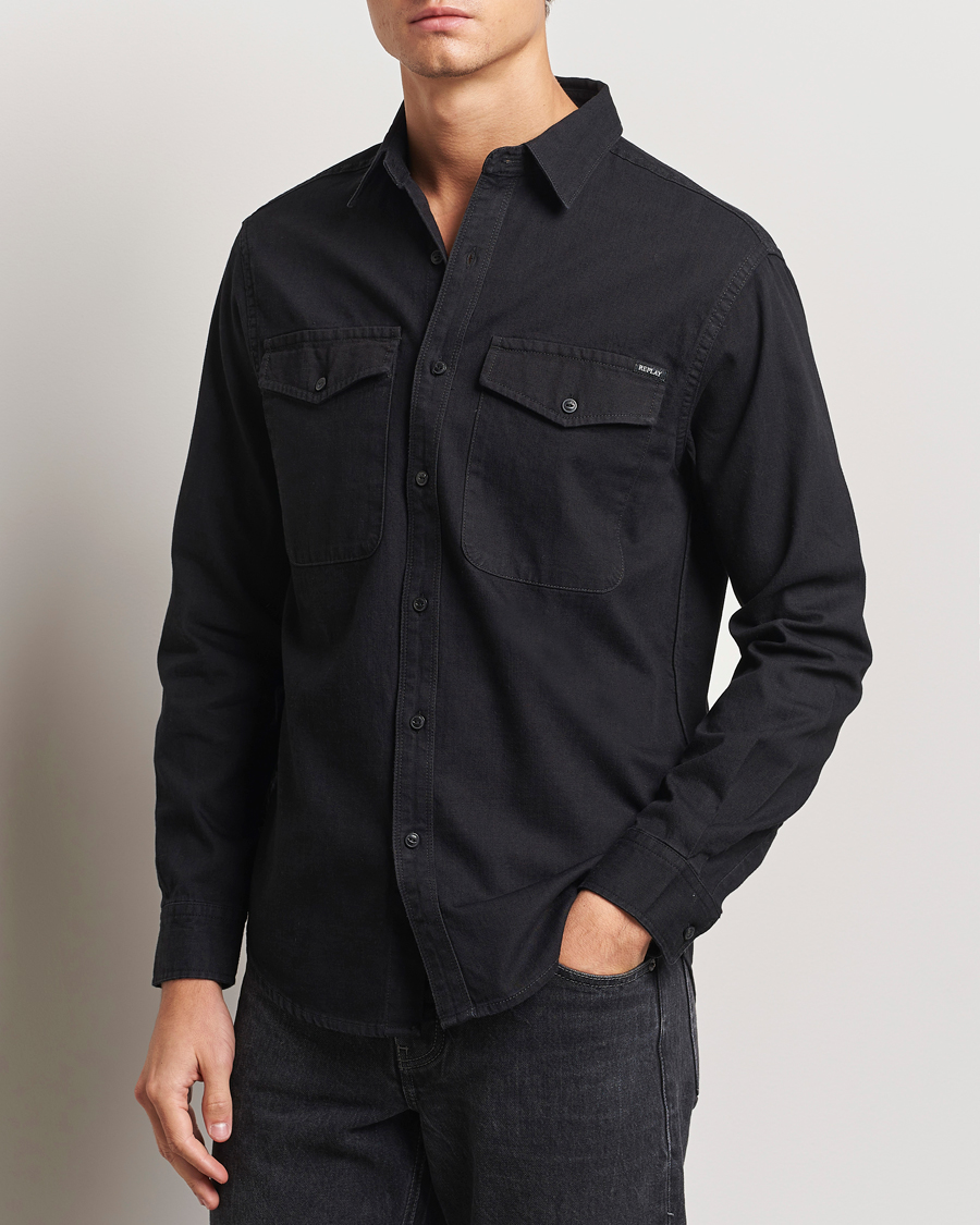 Herren | Hemden | Replay | Denim Shirt Washed Black